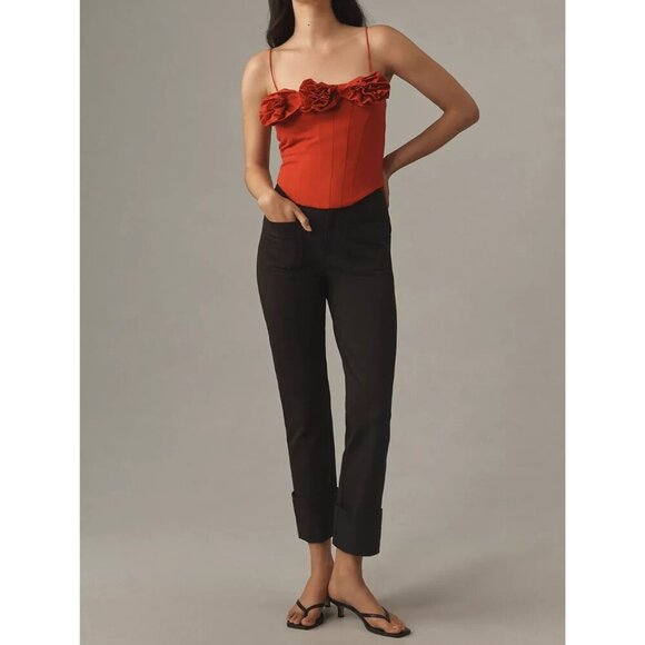 Anthropologie Maeve Bombshell Cuff Capri Pants 30 - Picture 1 of 3